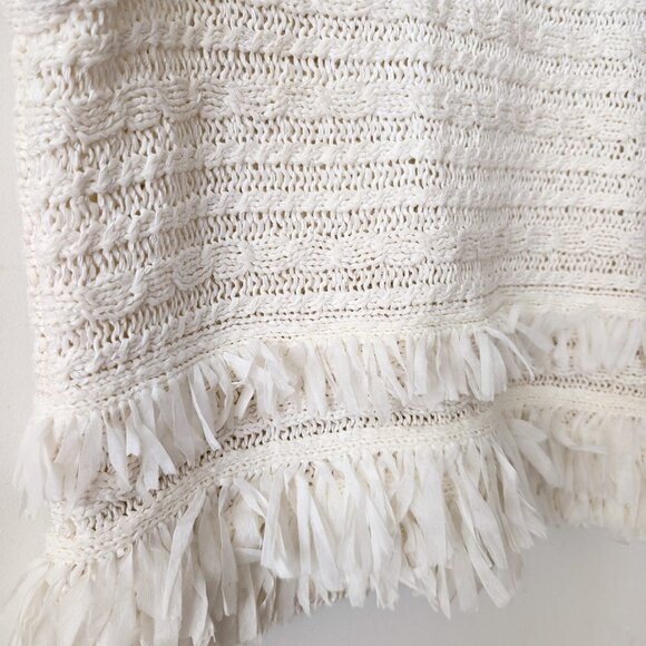 Club Monaco Textured Fringe Sleeveless Top - Size L - Picture 3 of 5